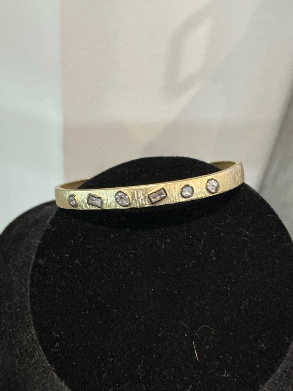 Gold-Tone Crystal Accent Bangle Bracelet